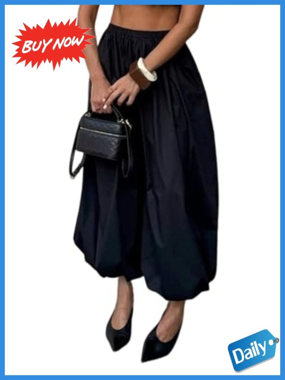 Womens Harem Pants Wide Leg Pleated Balloon Joggers Trousers